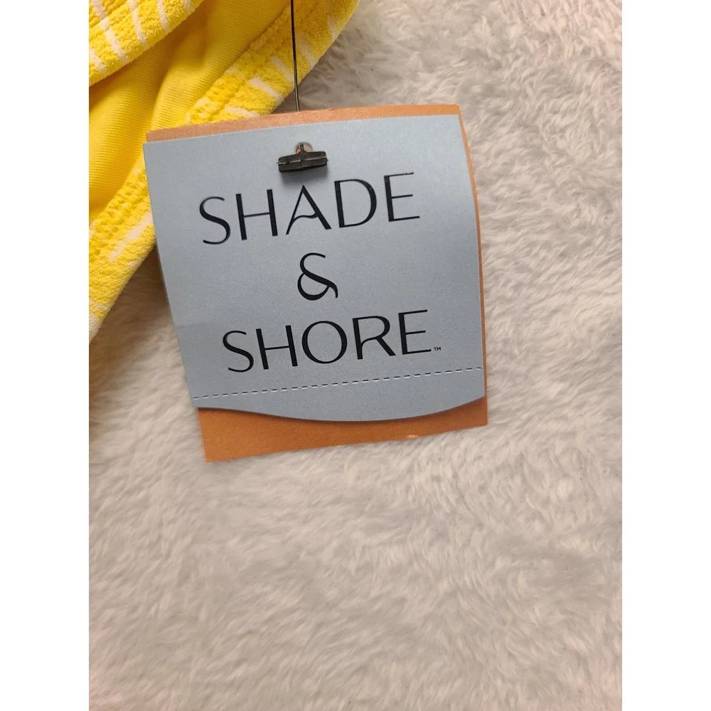 Shade & Shore Yellow Shell Textured High Leg Bikini Bottoms XS Summer New NWT